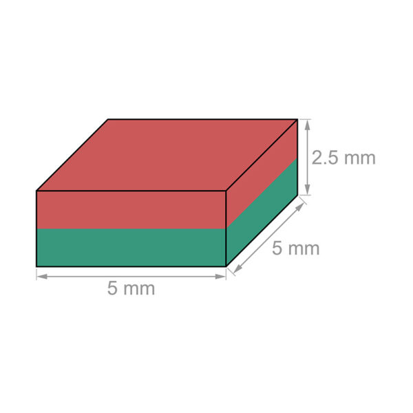 5x5x2.5 мм толщиной неодима Блок Магниты N35 Мощный Малые Прямоугольные магниты Мельчайшие магнитные блоки Лоуэс Home Depot - Изображение 2